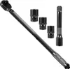 A torque wrench with three socket attachments and one extension bar, all on a white background. Anteprima dell’immagine prodotto