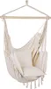 BELIANI Hängesessel Beige aus Buchenholz und Baumwolle Produktbild-Vorschau 1