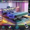 INONEFT čalúnená posteľ 160x200 cm s hydraulickým systémom Náhľad obrázku produktu 6