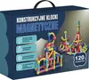 The image shows the packaging of magnetic building blocks, with examples of built structures on the front. Náhled obrázku produktu
