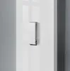 A close-up shot of a silver wall hook mounted on a white surface, with soft lighting and shadows. Produktbild-Vorschau