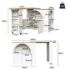 Uitschuifbare bartafel, 135-205x39x100 cm, gemaakt van MDF Productafbeelding-voorbeeld 2