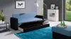 Sofa Schlafsofa LABRI 3-Sitzer Schwarz/ Hellblau Produktbild-Vorschau 2