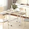 HOMCOM Eettafel, inklapbaar, keukentafel met wielen en Productafbeelding-voorbeeld 2