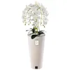 Künstliche Orchidee Kaskaden Blumenstrauß Weiß im Topf Weiß Produktbild-Vorschau 1