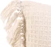 HOMLA Poszewka VAFFEL z frędzlami ecru 45x45 cm Podgląd zdjęcia produktu 2