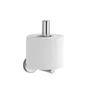 A toilet paper roll holder mounted on a wall, with a roll of toilet paper on it. Produktbild-Vorschau
