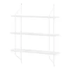 A white three-tiered wall shelf against a white background. Podgląd zdjęcia produktu