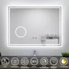 AICA LED Badspiegel 80x60cm mit Uhr Bluetooth Beschlagfrei Produktbild-Vorschau 1