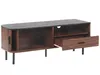 BELIANI Szafka RTV ciemnobrązowy z czarnym MDF 120 cm retro Podgląd zdjęcia produktu 4