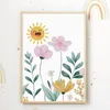 Sonne Wolke Blumen Regenbogen 4er Set DIN A4 Kinderzimmer Produktbild-Vorschau 3