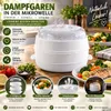 Mikrowellen Dampfgarer 4-teilig Dampfgarbehälter 25cm Weiß Produktbild-Vorschau 4