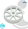A white plastic wheel with spokes, likely a replacement part for an appliance, is shown against a white and light gray background. The brand logo 'TEC' is visible in the upper right corner. Produktbild-Vorschau