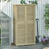 Outsunny tuinkast, houten tuinhuisje, 4 compartimenten met Productafbeelding-voorbeeld 2