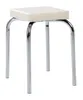Hocker - 36 x 36 cm - Weiß - Kunstleder - verchromtes Produktbild-Vorschau 5