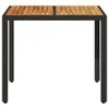 vidaXL Tavolo da giardino con piano in legno nero 90x90x75 Anteprima dell’immagine prodotto 4