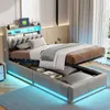 UnboxG Graues Samt-Einzelbett 90x200 cm mit Stauraum, Produktbild-Vorschau 1