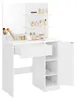 CALICOSY - Coiffeuse blanche avec miroir, 1 tiroir, 2 Voir les images du produit 7