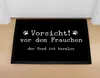 Fußmatte Spruch lustig "Vorsicht vor dem Frauchen der Hund Produktbild-Vorschau 2