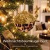 Weihnachtskugeln Kunststoff 8cm Glitzer und Leo Print 12er Produktbild-Vorschau 4