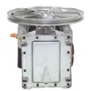 A close-up, front-facing view of an air compressor pump unit with a large pulley on top. Voir les images du produit