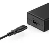 A close-up shot of a black power adapter and its detachable power cord, set against a white background. Produktbild-Vorschau