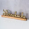 Sterneküche Schriftzug L40cm Metall Gold Mango Holz Produktbild-Vorschau 2