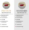 Comparison of two mattress models, PREMIUM and STANDARD, highlighting their features. Produktbild-Vorschau