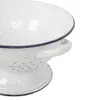 1x Blau 23.5cm Weiß Emaille-Sieb - Metall Küche Waschbecken Produktbild-Vorschau 4
