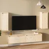 A wall-mounted entertainment unit with a TV and two cabinets. Produktbild-Vorschau
