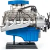 A model of a V8 engine with a transparent casing, displayed on a black base. Produktbild-Vorschau