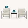 Loungeset 'Karg' 3-tlg. outdoor Couchtisch mit 2 Sesseln Produktbild-Vorschau 6
