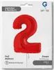 Riesenzahl Folienballon 40"/102cm | Rot Zahl: 2 Produktbild-Vorschau 2