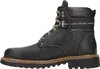 A side view of a black leather boot. Voir les images du produit