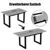 Collage showing an extendable dining table in two different sizes. Náhľad obrázku produktu
