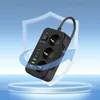 A black power strip with USB ports is displayed on a pedestal with a protective shield graphic behind it. Anteprima dell’immagine prodotto