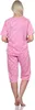 Damen Capri Pyjama mit kurzen Ärmeln; Altrosa/XL/42 Produktbild-Vorschau 2