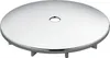 A chrome-plated drain cover with a central hole and several supporting legs underneath. Produktbild-Vorschau