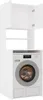 A white washing machine unit with a cabinet above it. Produktbild-Vorschau