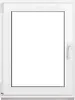 A white framed window against a white background. Produktbild-Vorschau