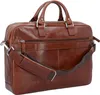 A brown leather briefcase is shown against a white background. Produktbild-Vorschau