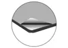 A close-up view of a corner of a sign with a protective film being peeled back. Produktbild-Vorschau