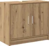 Möbel Waschbecken Schrank Massivholz Eiche 63x29x55 cm Produktbild-Vorschau 1