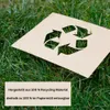 A cardboard cutout with a recycling symbol is placed on grass. Produktbild-Vorschau