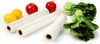 A still life arrangement of food items and rolls of plastic wrap on a white background. Produktbild-Vorschau