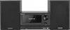 A black Kenwood micro Hi-Fi system with two speakers, shown from the front. Produktbild-Vorschau