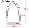 Garagenzelt Unterstand Lagerzelt 1,6x2,4 m in grau, PVC 800 Produktbild-Vorschau 2
