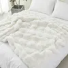 Weiß Kuscheldecke Plüsch Sofa Decke Super Soft Wohndecke Produktbild-Vorschau 4