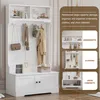 Armoire d'entrée blanche Sweiko avec espace de rangement Voir les images du produit 13