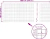 A diagram showing the dimensions of a wire mesh fence. Anteprima dell’immagine prodotto